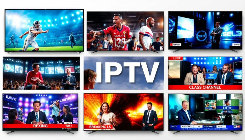 IPTV channels available for sports, entertainment, and news