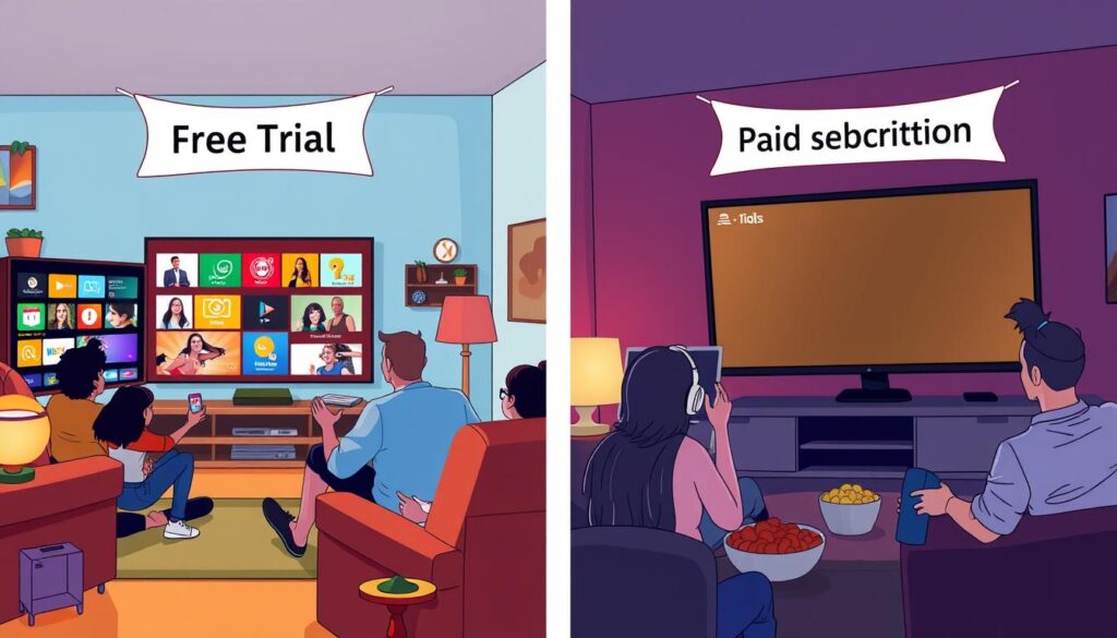 comparison free trials vs paid IPTV