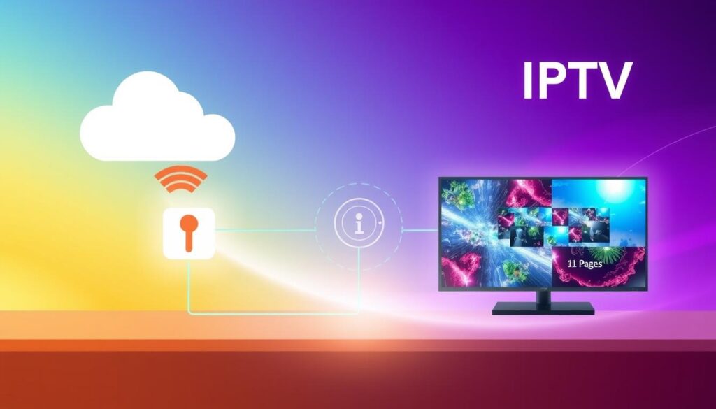 An image representing a VPN connection enhancing IPTV streaming quality.