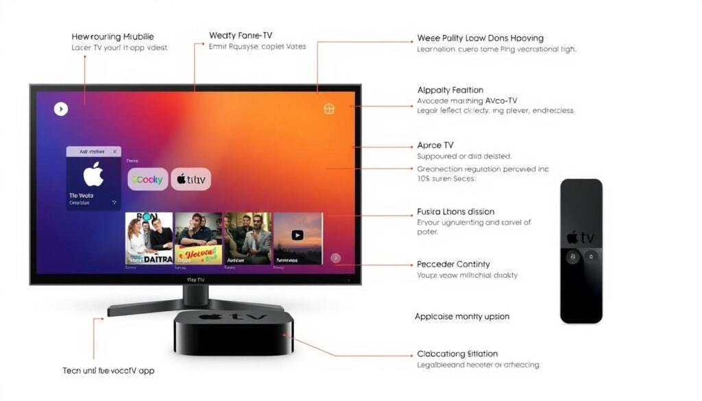 Generate an image of VocoTV app on Apple TV