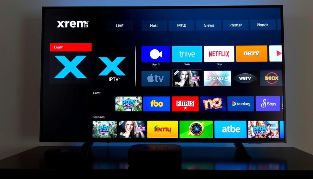 Generate an image of Xtreme HD IPTV app on Apple TV