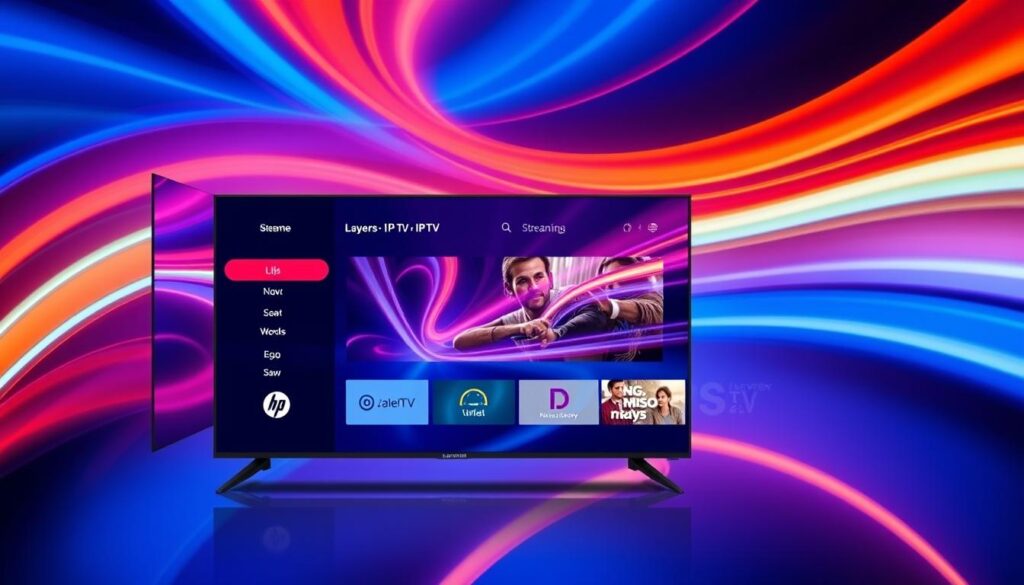 Generate an image of a device streaming Layerseven IPTV