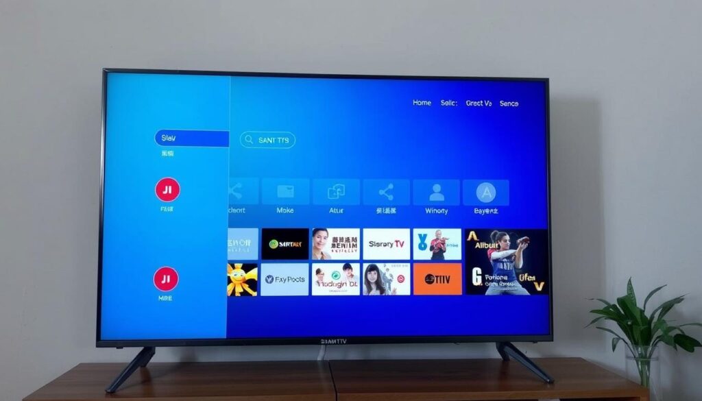 Generate an image of the GSE Smart IPTV interface on an Android TV