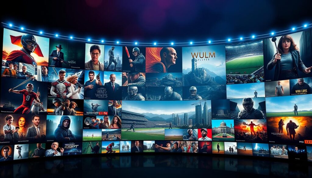 Generate an image representing 4K Live IPTV's extensive content library.