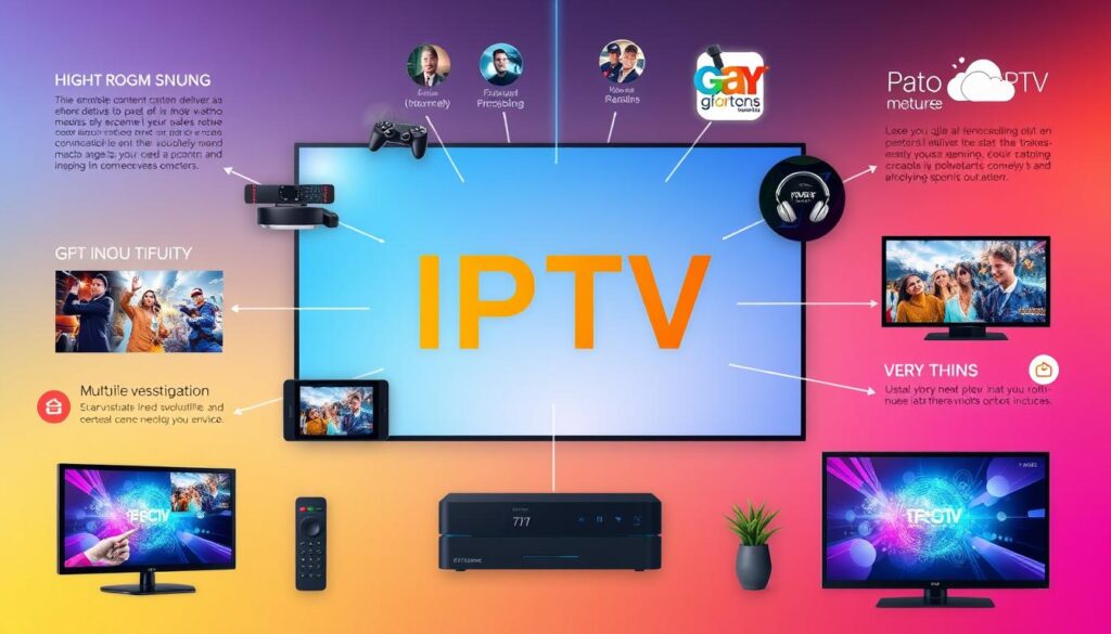 Generate an image representing IPTV technology and its benefits.