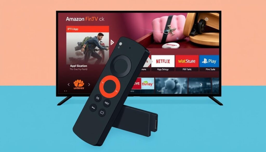 Image of Amazon Fire TV Stick with IPTV installed