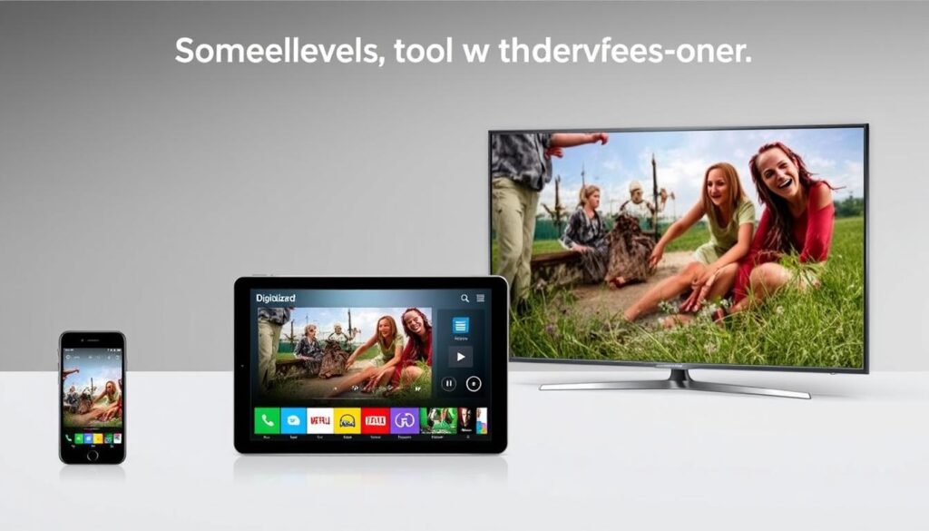 Image of DigitaLizard IPTV interface showcasing buffer-free entertainment on multiple devices