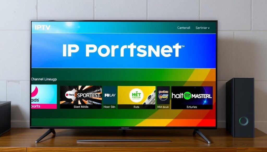Image of IPTV Sportsnet channel lineup on a smart TV