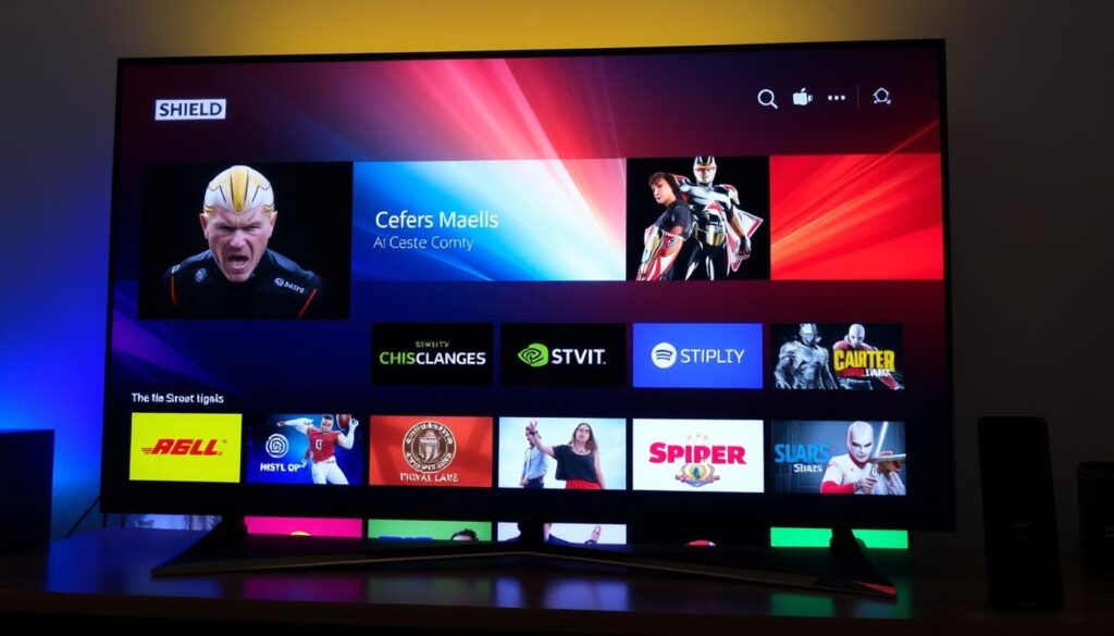 Image of NVIDIA Shield with IPTV services on screen