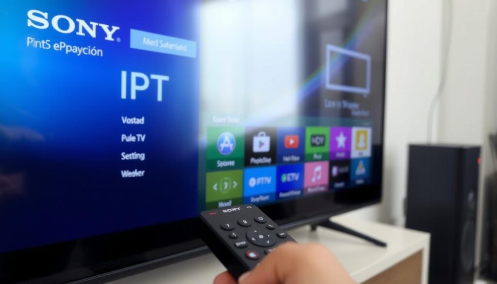 Image of Sony TV with IPTV installed