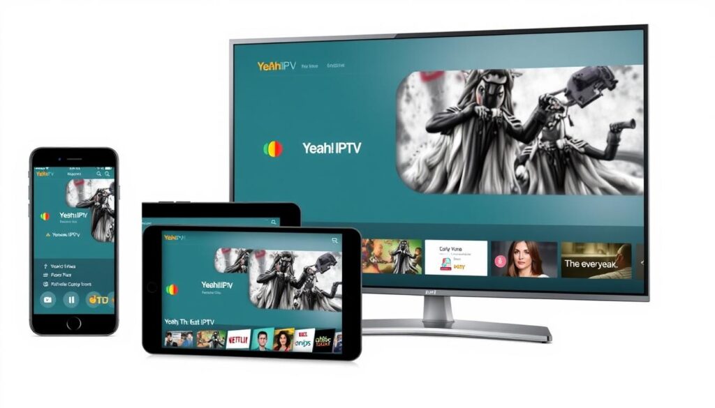 Image of Yeah! IPTV interface on multiple devices