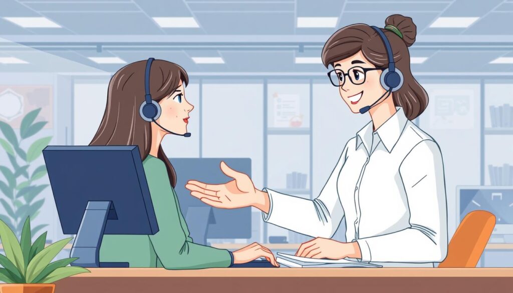 Image of a customer support representative assisting a client