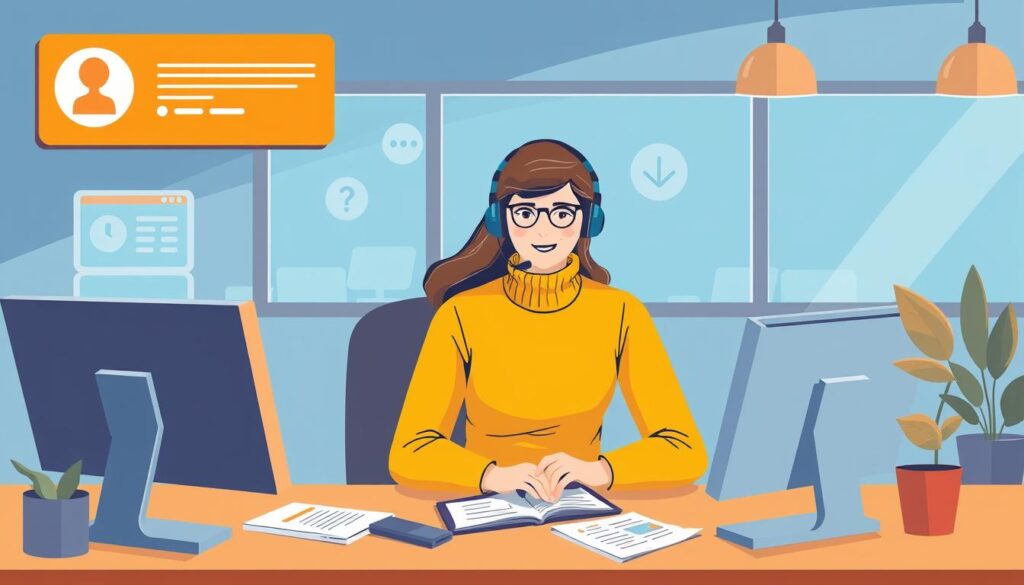 Image of a customer support representative assisting an IPTV subscriber