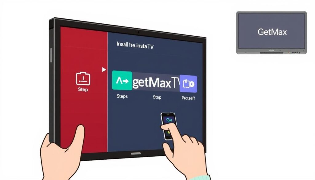 Image of a person setting up GetMaxTV on their device