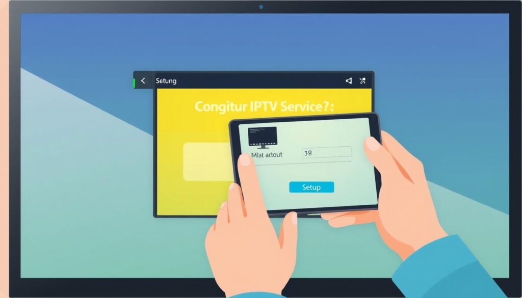 Image of a person setting up IPTV on their device
