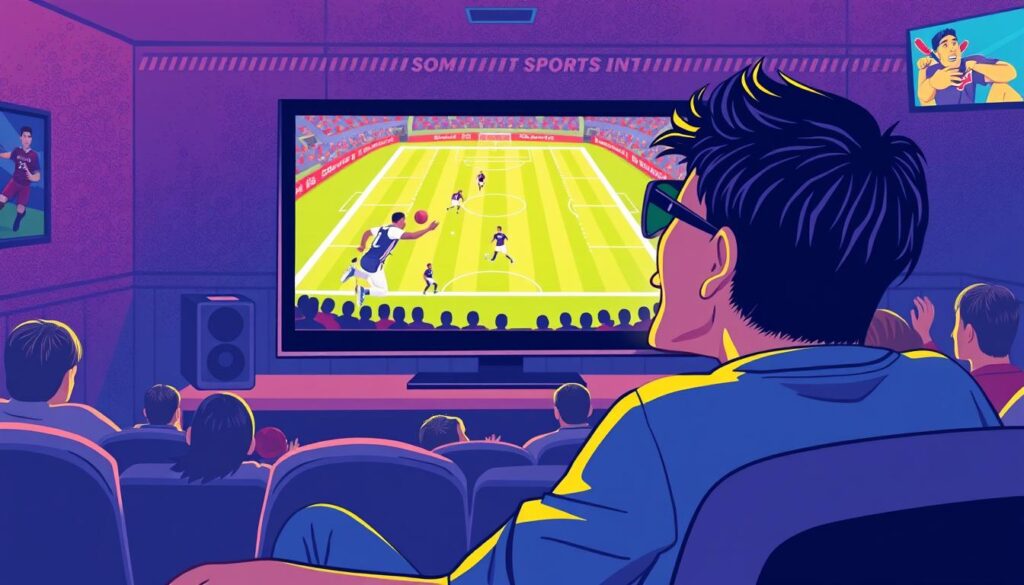 Image of a sports fan enjoying their favorite game on IPTV with Sportsnet channels