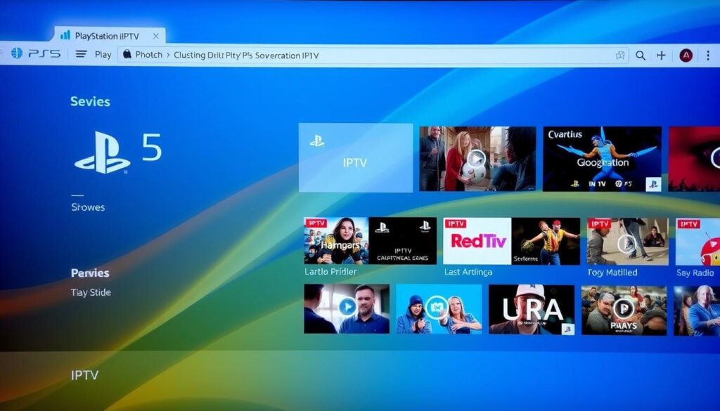 PS5 web browser accessing IPTV services