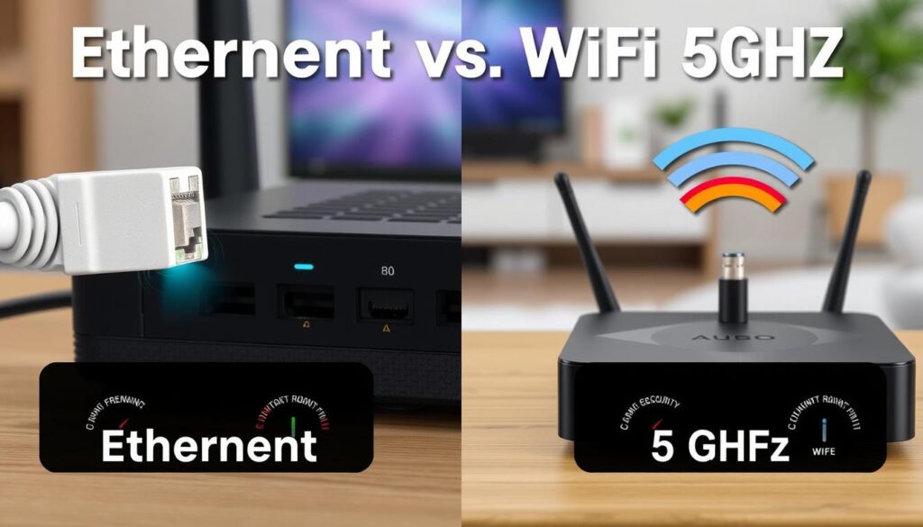 Comparison of Ethernet vs WiFi 5GHz connections for secure 4K IPTV streaming in Canada