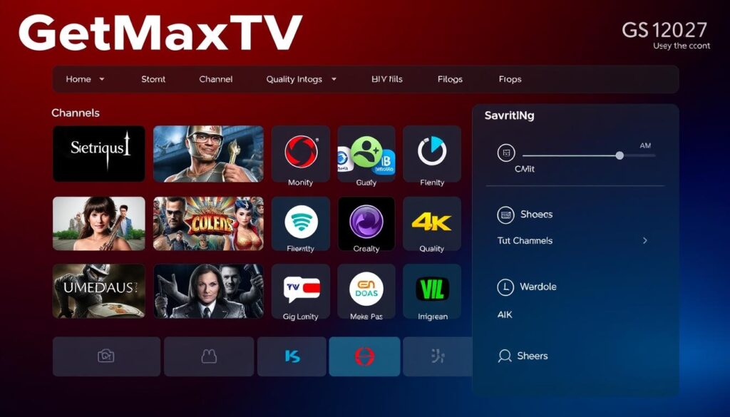 GetMaxTV interface showing legal IPTV subscription options and features