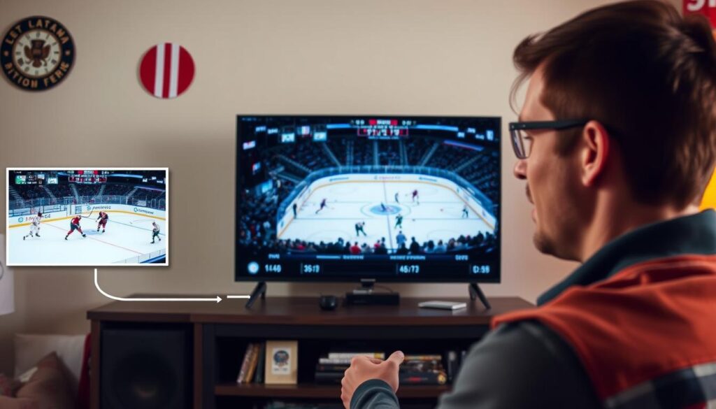 Low-latency IPTV setup for sports fans in Canada showing minimal delay for live events